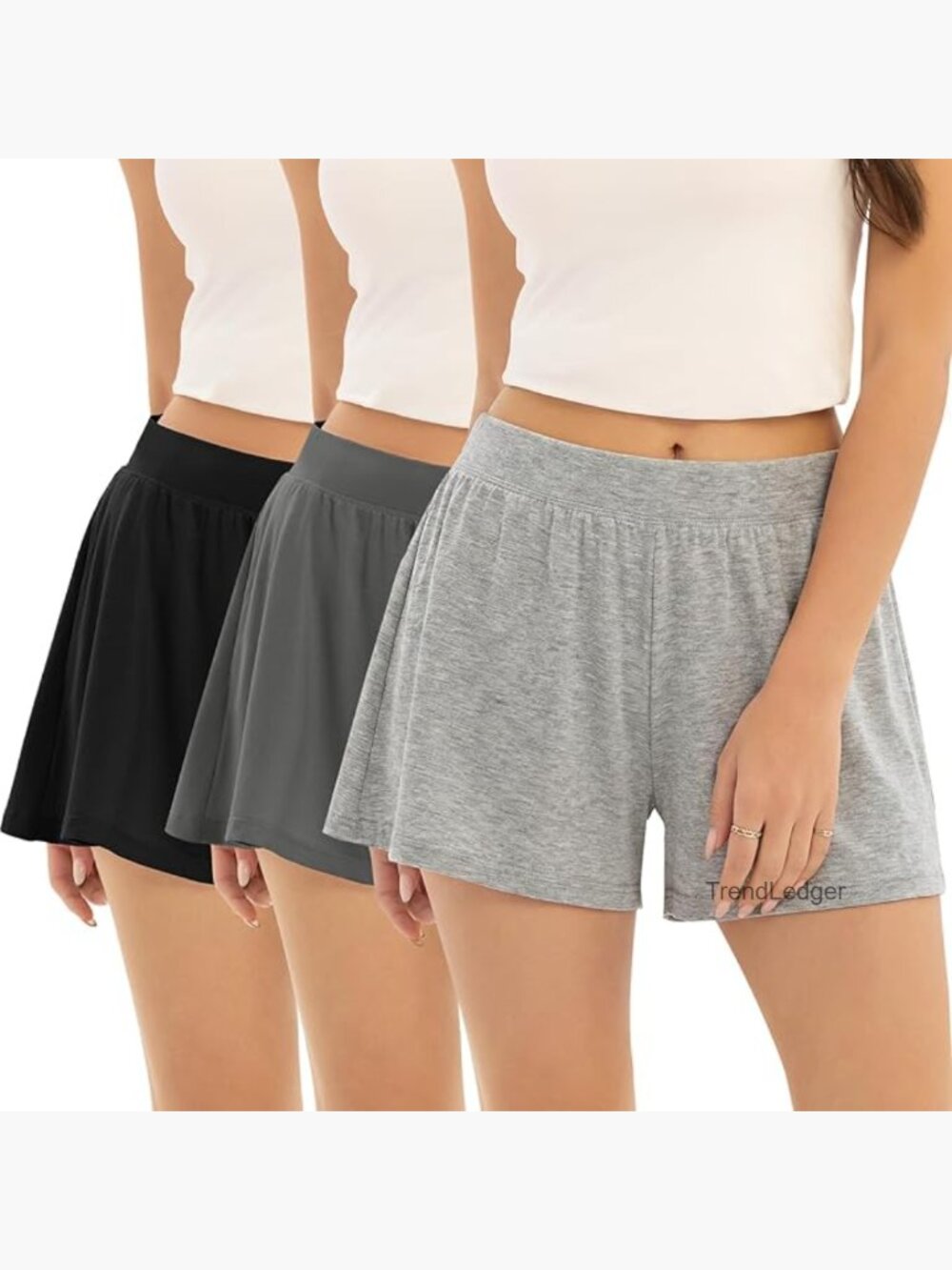 3 Pack Pajama Shorts for Women Lightweight Sleepwear Lounge Bottoms High Rise